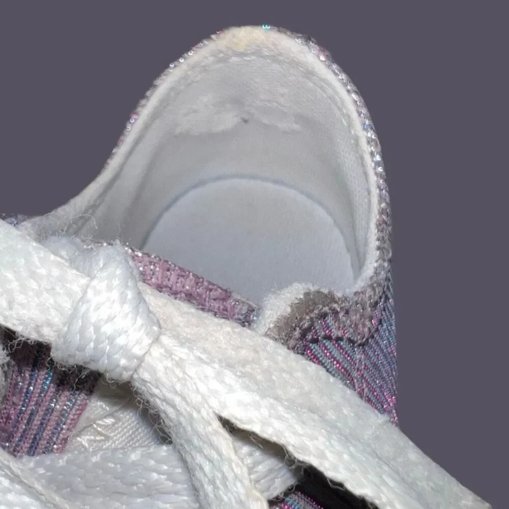 Little Kid Converse CTAS Space Star Ox Silver Glitter Sparkle SNEAKERS Size 13.5